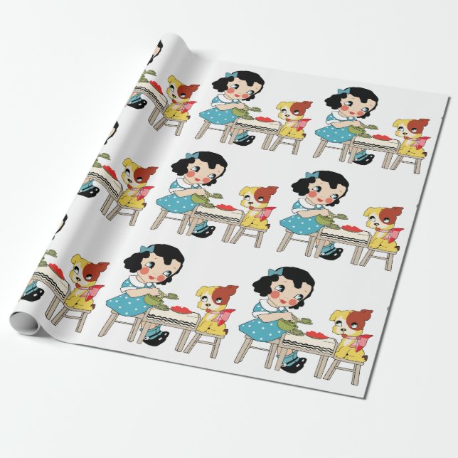 Tea Time Wrapping Paper (Unrolled)