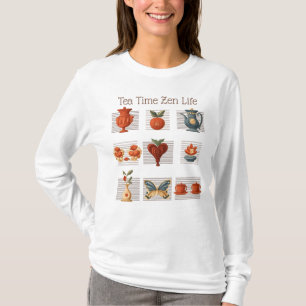 Tea Time Zen, Painted,  T-Shirt