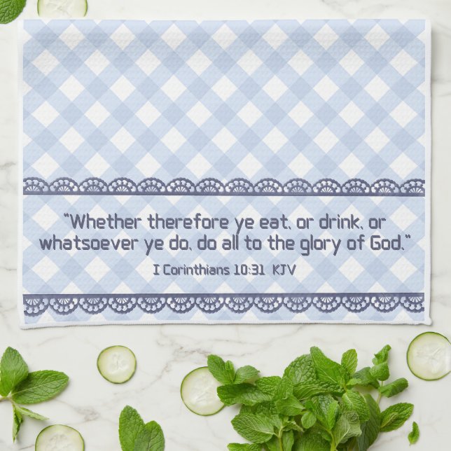 Tea Towel Bible Verse - I Corinthians 10:31 KJV (Folded)