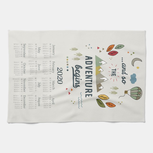 Tea Towel Calendar | Wall Art | Office decor (Horizontal)