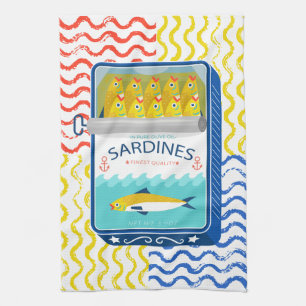 Tea Towel  Eclectic Sardines Design