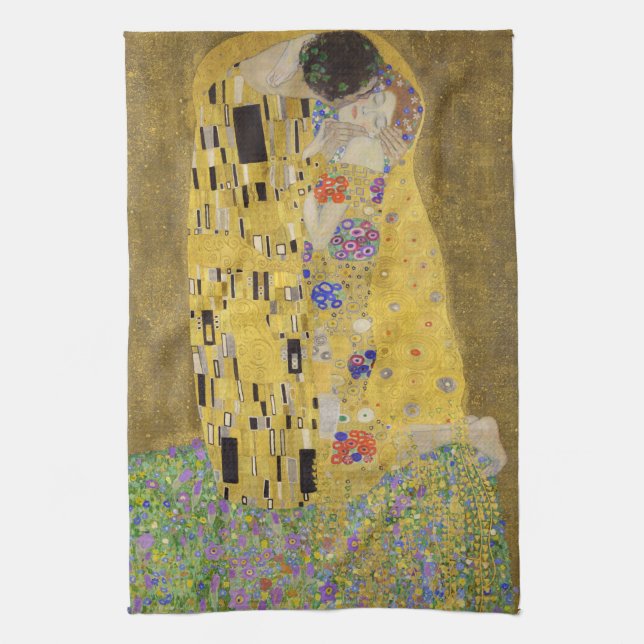 TEA TOWEL : GUSTAV KLIMT : THE KISS (Vertical)