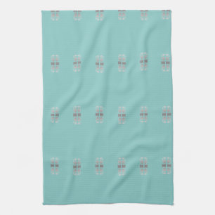 Tea-Towel In Grey And Turquoise Tea Towel