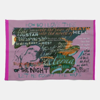 Tea Towel Lilac Love Poetry Quotes Shakespeare