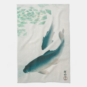 TEA TOWEL : OHARA KOSON : CARP/KOI 1926