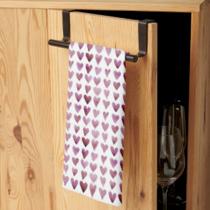 Tea Towel - Purple Hayes Love Hearts