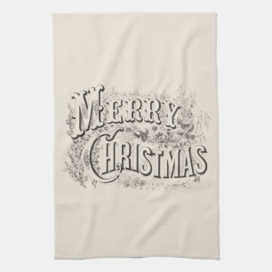 TEA TOWEL : VINTAGE "MERRY CHRISTMAS"