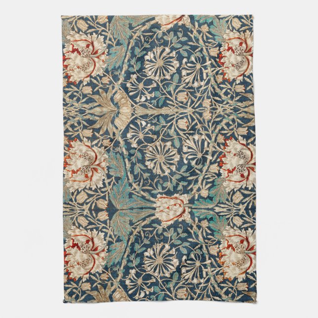 TEA TOWEL : WILLIAM MORRIS : HONEYSUCKLE (Vertical)