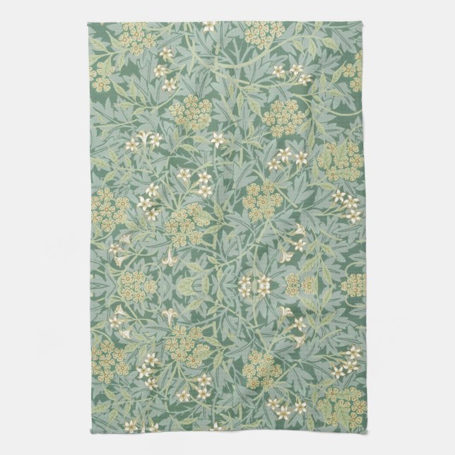 TEA TOWEL : WILLIAM MORRIS :JASMINE (Vertical)