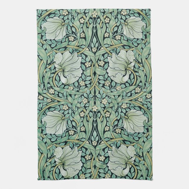 TEA TOWEL : WILLIAM MORRIS : PIMPERNEL (Vertical)