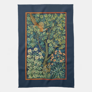 TEA TOWEL : WILLIAM MORRIS : THE PHEASANT