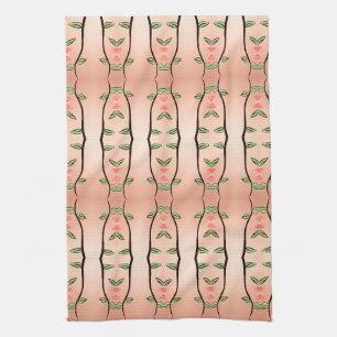 Tea Towel With An Elegant Floral Design