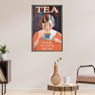 Tea vintage slogn poster