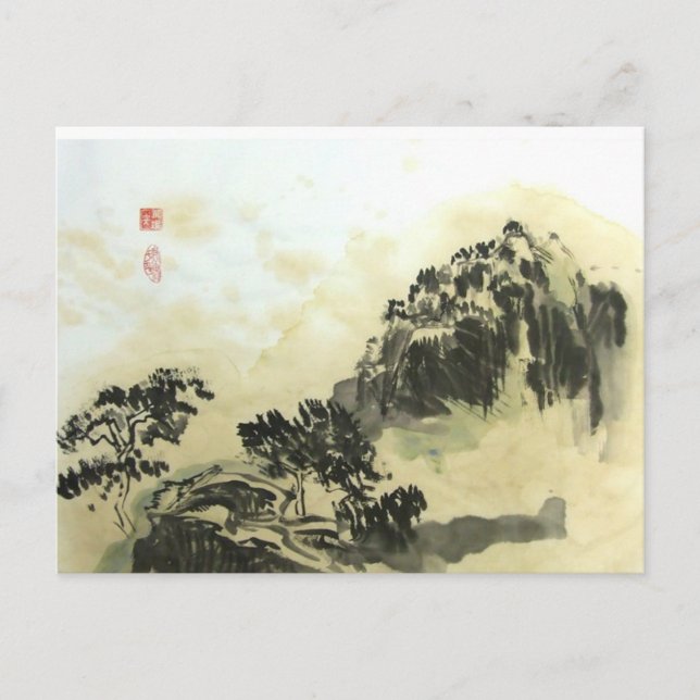 Tea Wash Landscape Postcard (Front)