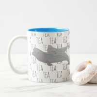 Tea Watercolor Ocean Animal Mother Baby Beluga