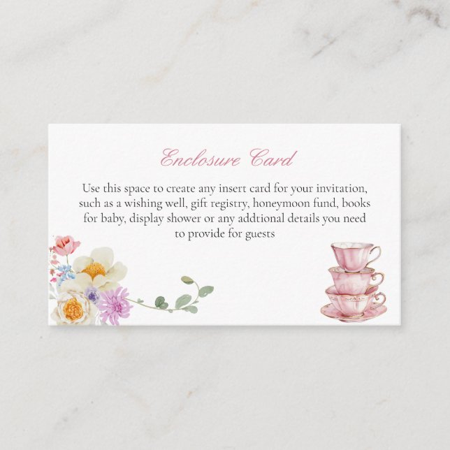 Tea Wildflower Custom Enclosure Card (Front)