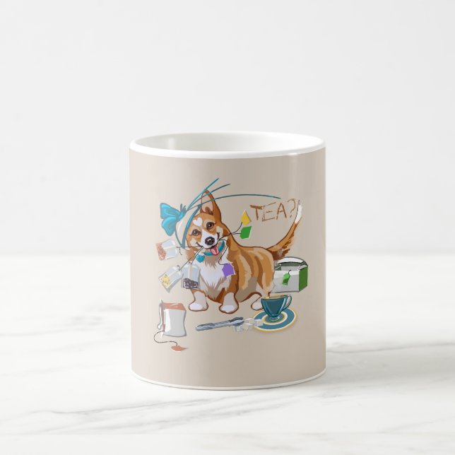 Tea with Corgi Coffee Mug (Center)