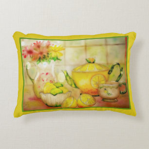 Tea with lemon accent pillow