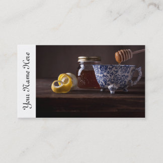 Tea with lemon and honey business card