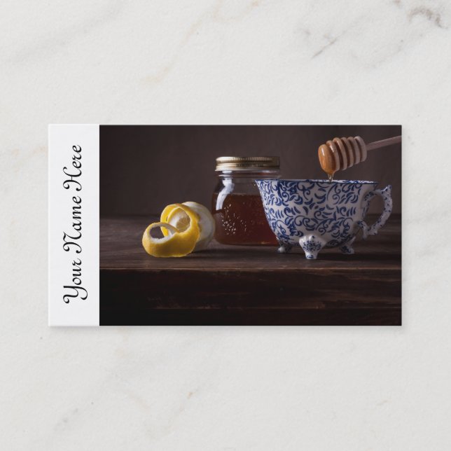 Tea with lemon and honey business card (Front)