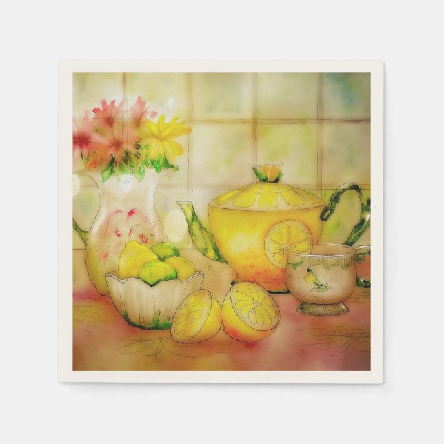 Tea with lemon  napkin (Front)