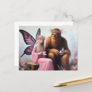 Tea With Sasquatch and the Fairy Postcard