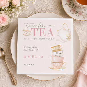Tea with the Mum-to-be Baby Girl Shower Napkin