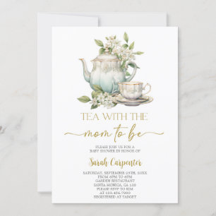 Tea with the mum to be baby shower invitation
