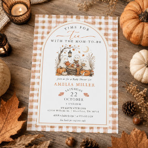 Tea with the Mum-to-be Halloween Ghost Baby Shower Invitation