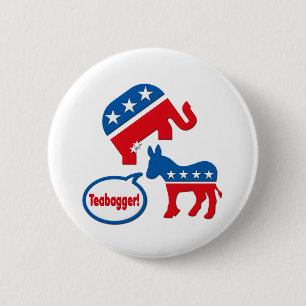 Teabagger Republican Democrat Tea Party Politics 6 Cm Round Badge