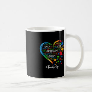 Teach Accept Understand Love Teacher Heart Autism Coffee Mug
