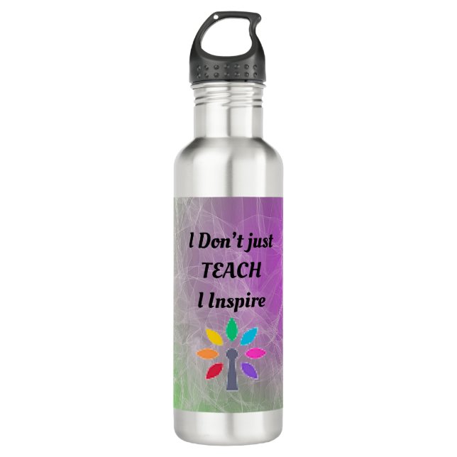 Teach and Ins Water Bottle, Stainless Steel, 24 oz 710 Ml Water Bottle (Front)
