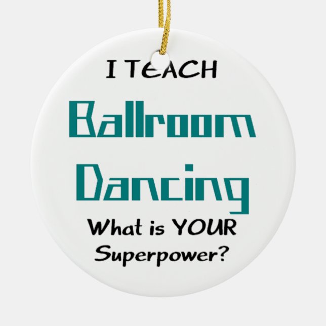 teach ballroom dance ceramic tree decoration (Front)