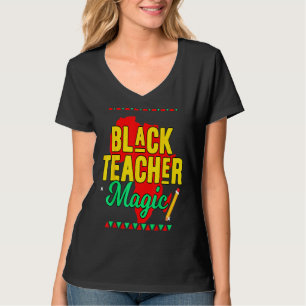 Teach Black History Month Kids Black Teacher Afric T-Shirt