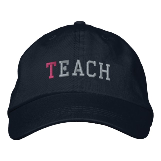 Teach Colorful Embroidery Baseball Cap / Hat (Front)