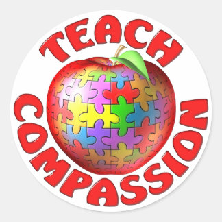Teach Compassion Classic Round Sticker