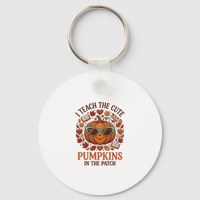 Teach Cute Pumpkins Patch Halloween Sunglasses_1 Key Ring (Front)
