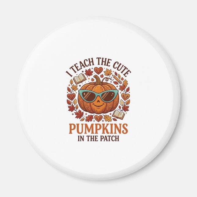 Teach Cute Pumpkins Patch Halloween Sunglasses_1 Magnet (Front)