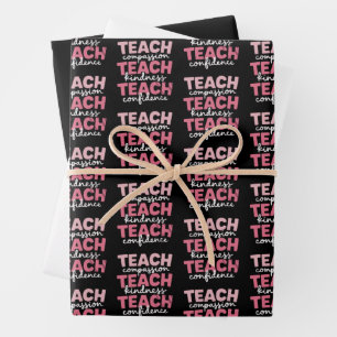 Teach Cute Teacher Life Education Inspirational  Wrapping Paper Sheet