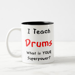 teach drums Two-Tone coffee mug