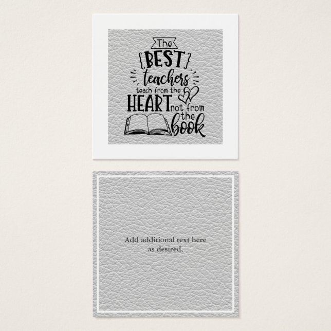 TEACH From HEART Not A BOOK TEACHERS Named Gift (Front & Back)