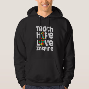 Teach Hope Inspire Warrior Of Autism Awareness Lov Hoodie