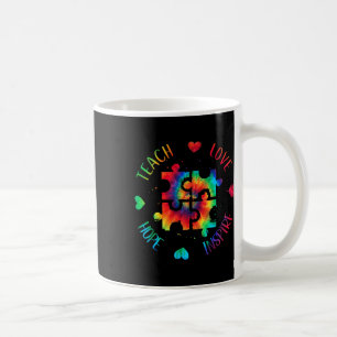 Teach Hope Love Inspire Autism Awareness Teacher T Coffee Mug
