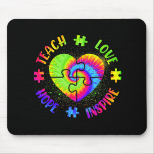 Teach Hope Love Inspire Autism Awareness Teacher T Mouse Mat