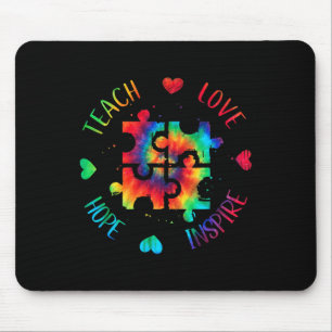 Teach Hope Love Inspire Autism Awareness Teacher T Mouse Mat