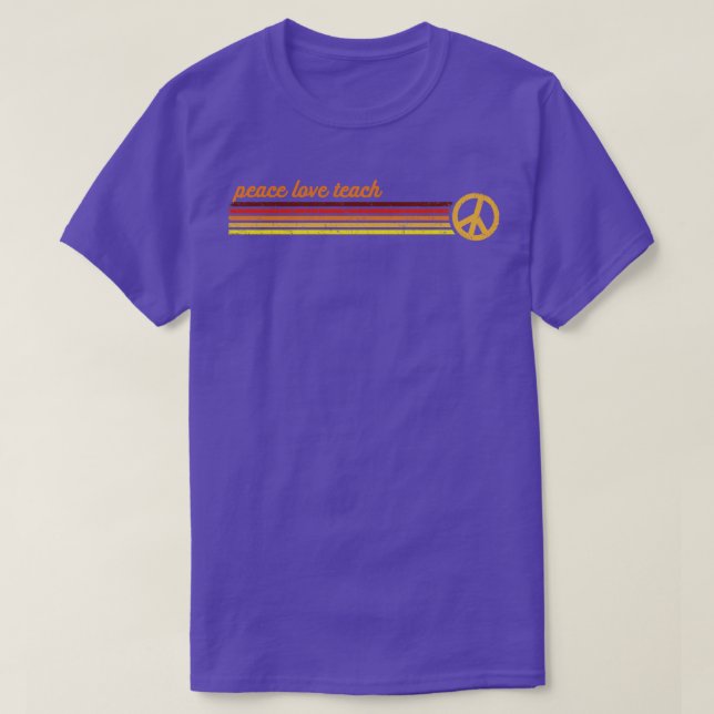Teach in Sunset Retro Stripes T-Shirt (Design Front)