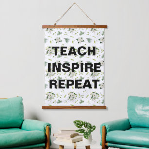 Teach Inspire Repeat Classroom Wall Hanging Tapestry