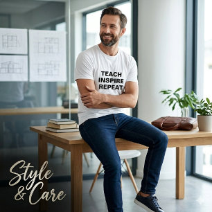 Teach Inspire Repeat Motivational Design T-Shirt