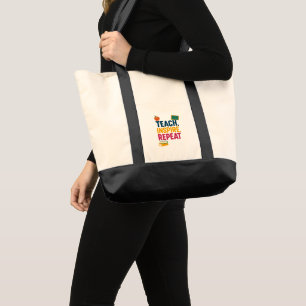 Teach, Inspire, Repeat – Teacher Appreciation Tote Bag