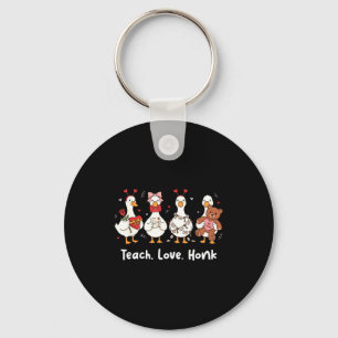 Teach love honk goose valentine teacher valentine key ring